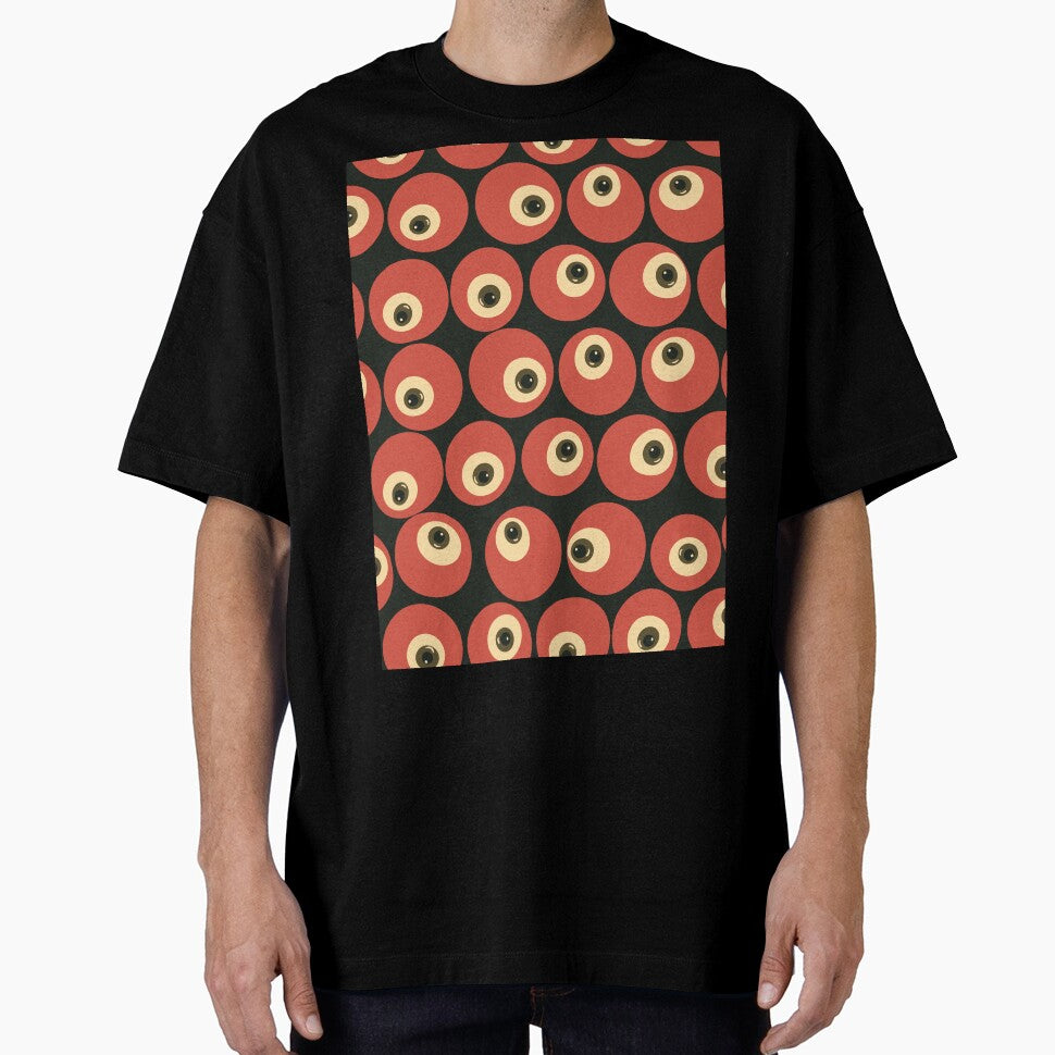 Cranberry Eyeballs - Surreal Retro Eyeball Grid in Red & Black by NoemiMarozsan