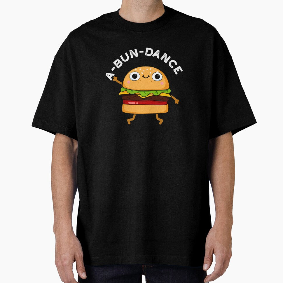 A-bun-dance Funny Dancing Burger Puns (Dark BG) by punnybone