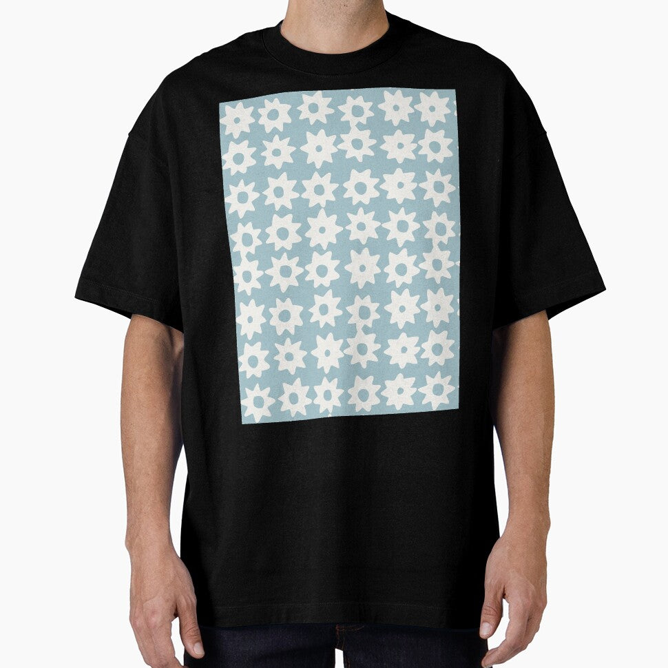 BOHO STAR PATTERN TEAL GREY by blomastudios