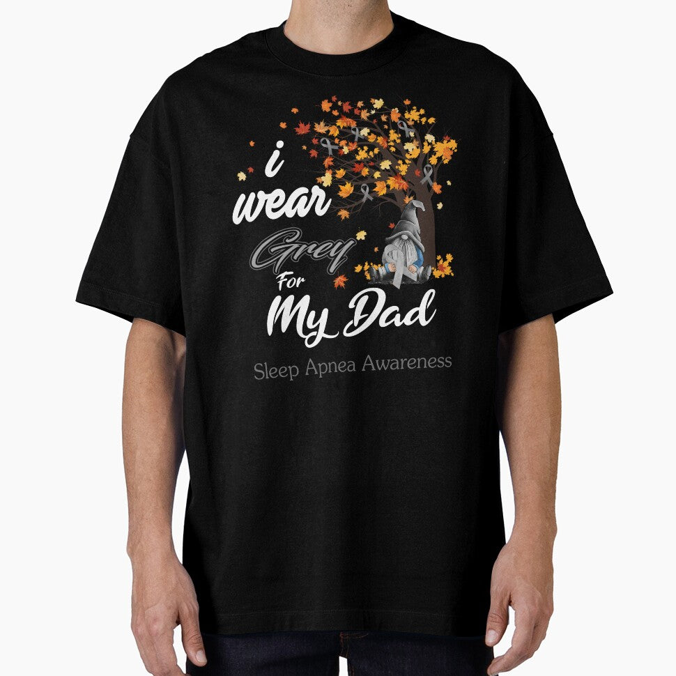 Sleep Apnea Awareness Ribbon Tree I Wear Grey For My Dad by Hatjar