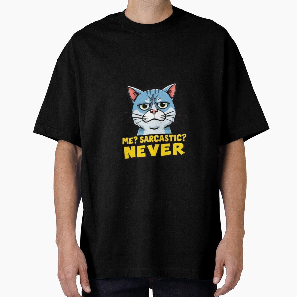 Sarcastic Cat Meme – Me? Never! by MemeMakersLab