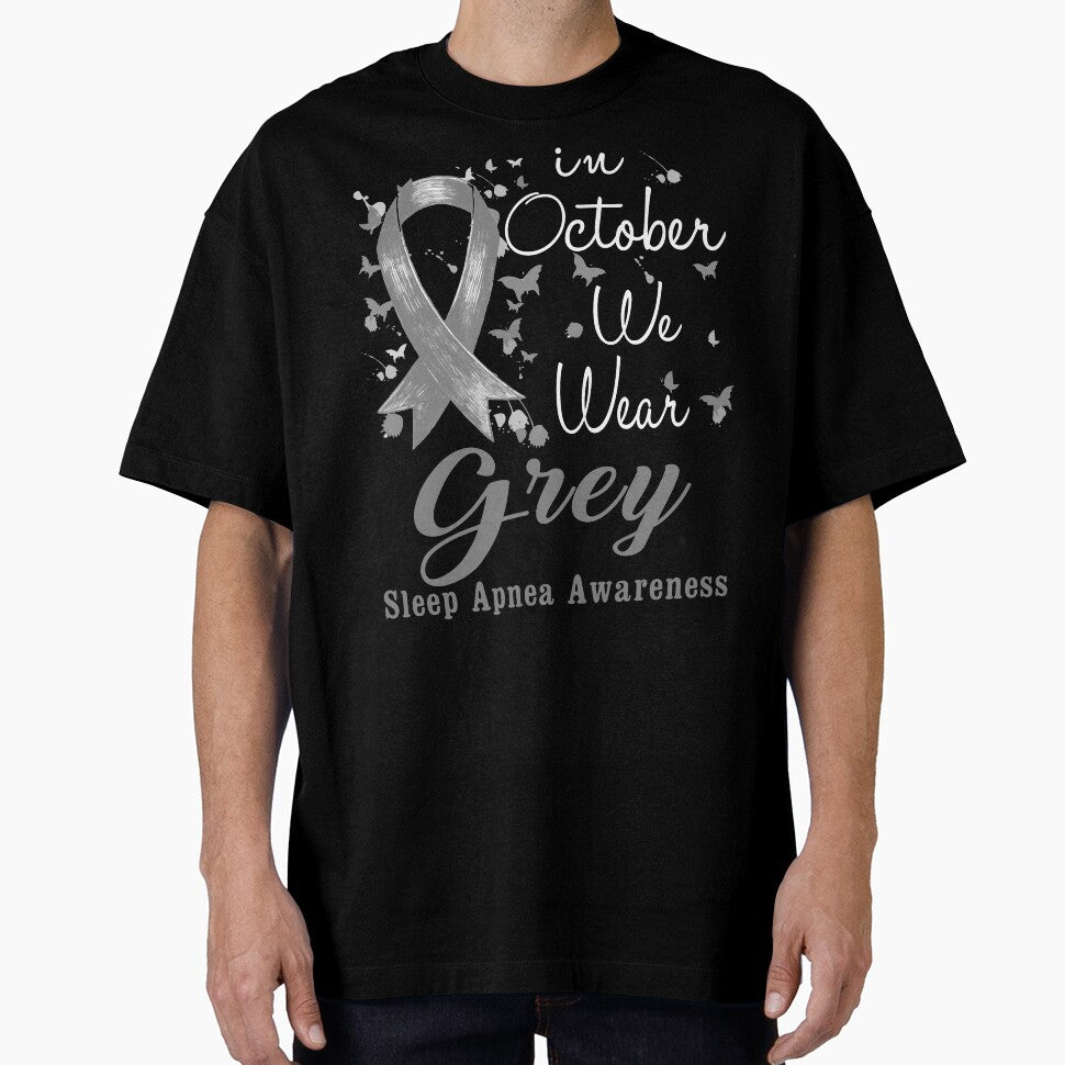 In October We Wear Grey Ribbon Sleep Apnea Awareness by largellie
