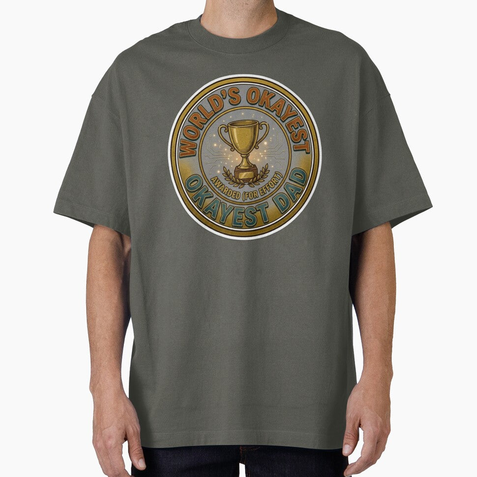 World’s Okayest Dad Optimized Title (copy-paste): Worlds Okayest Dad T-Shirt | Funny Dad Joke | Fathers Day Gift by Clintora