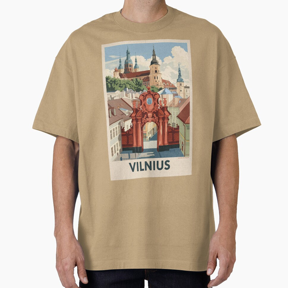 Vilnius Vintage Travel Poster by TravelerRat