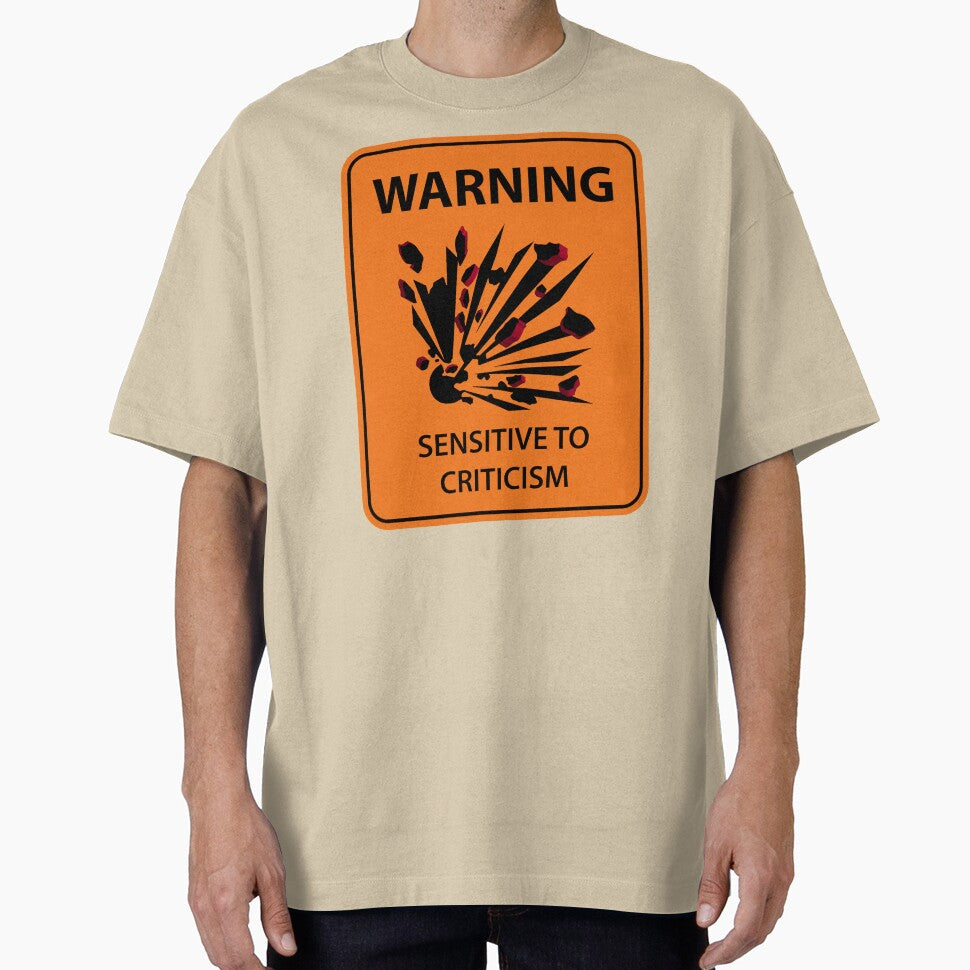 Highway style workplace sign "Sensitive To Criticism" by MultistorieDog