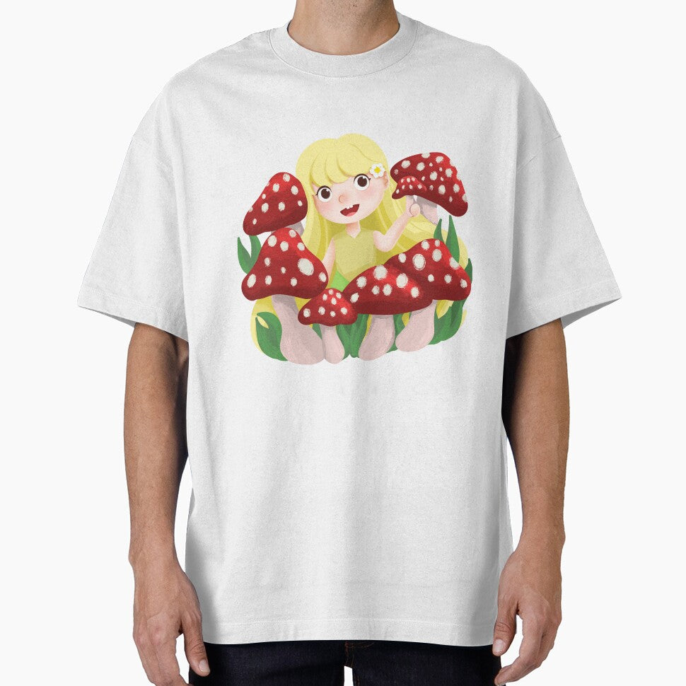 little fairy and mushroom illustration by Agniadesign