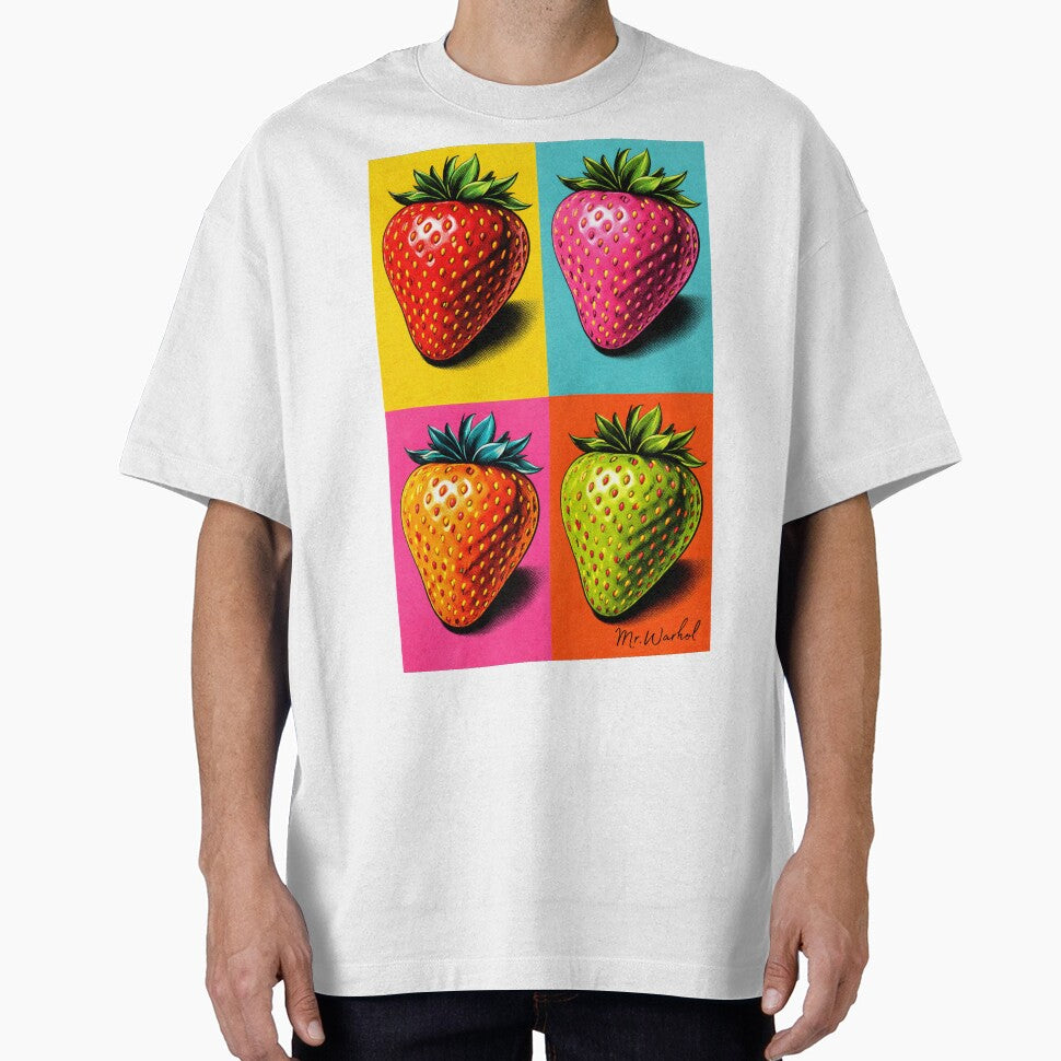 Colorful Pop Art Strawberries – Warhol Inspired Print by Mr.Warhol