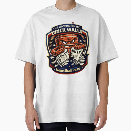 Washington D.C. Brick Walls Baseball Shirt, None Shall Pass, Outlaw League Logo Tee by Red Cash
