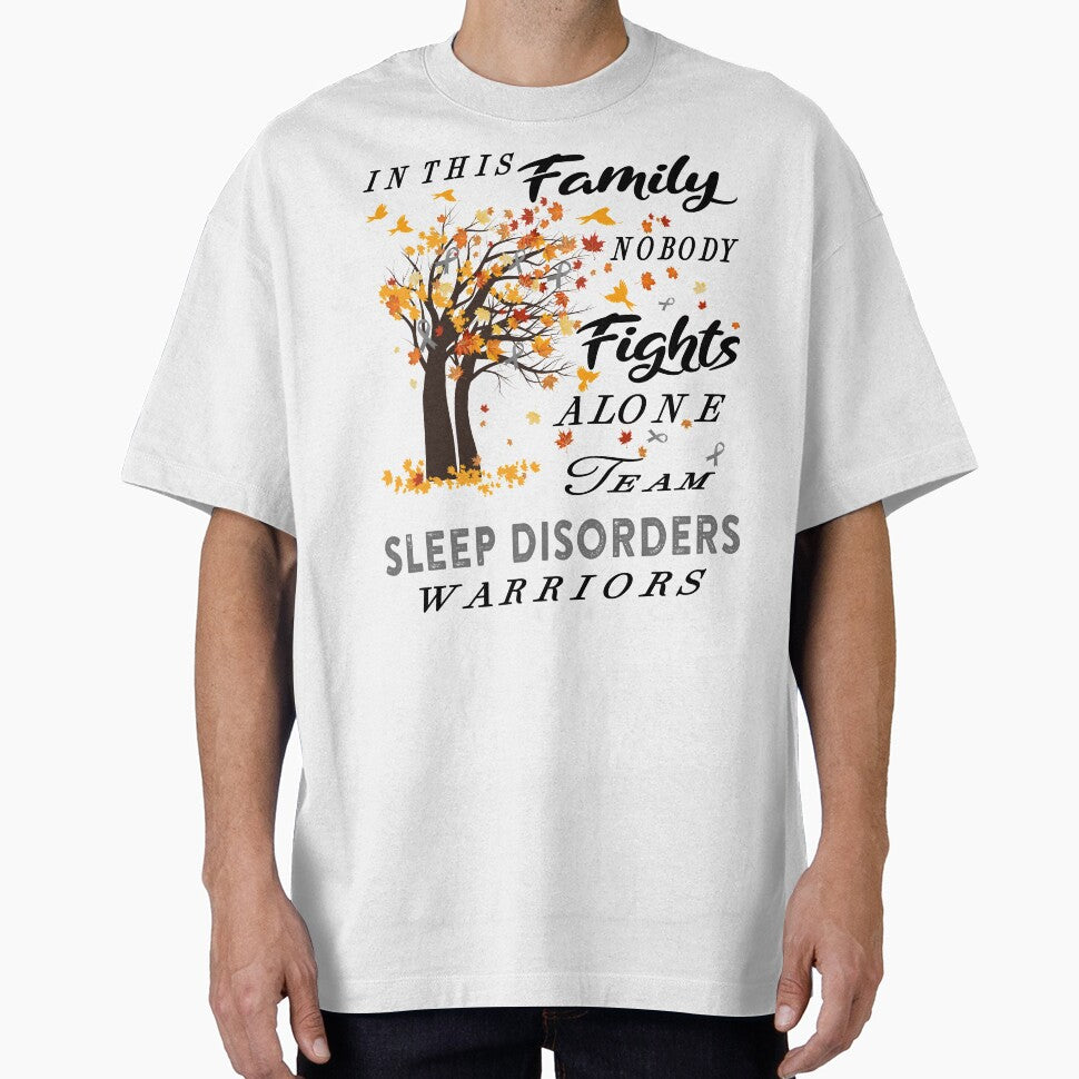 In This Family No One Fight Alone Sleep Disorders Awareness ribbon tree by radianen