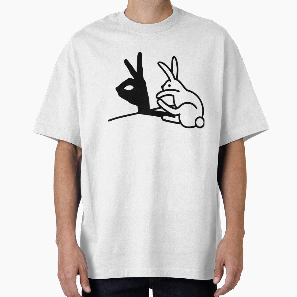 Rabbit Hand Shadow Puppets Humor Pop Art by Mixedfruit