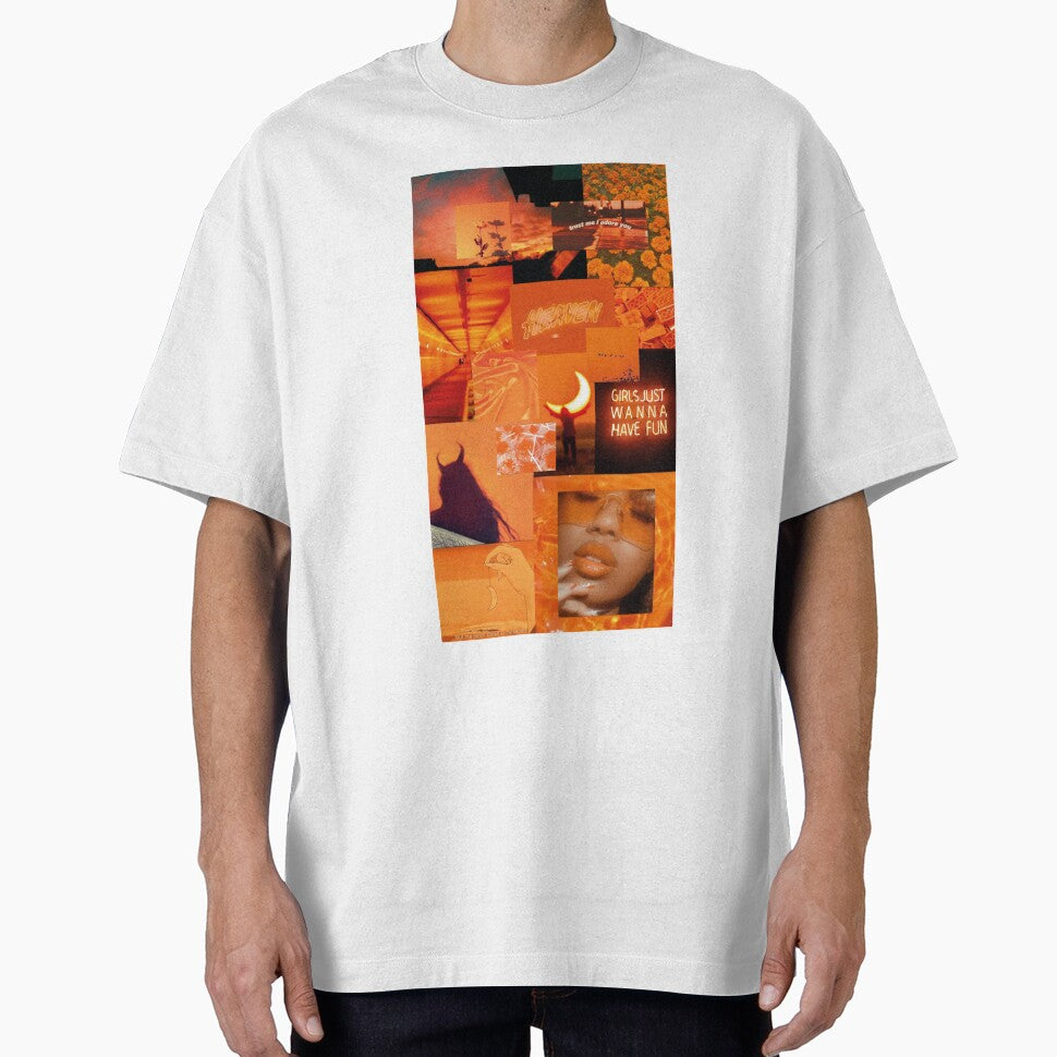 Retro 80s Aesthetic Orange Collage by Retro90sKid