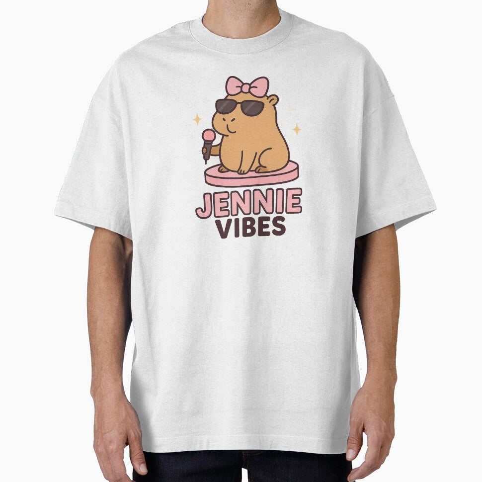 Jennie Vibes Capybara – Cute K-Pop Fan Art in Kawaii Pastel Style by NovaMoodCo