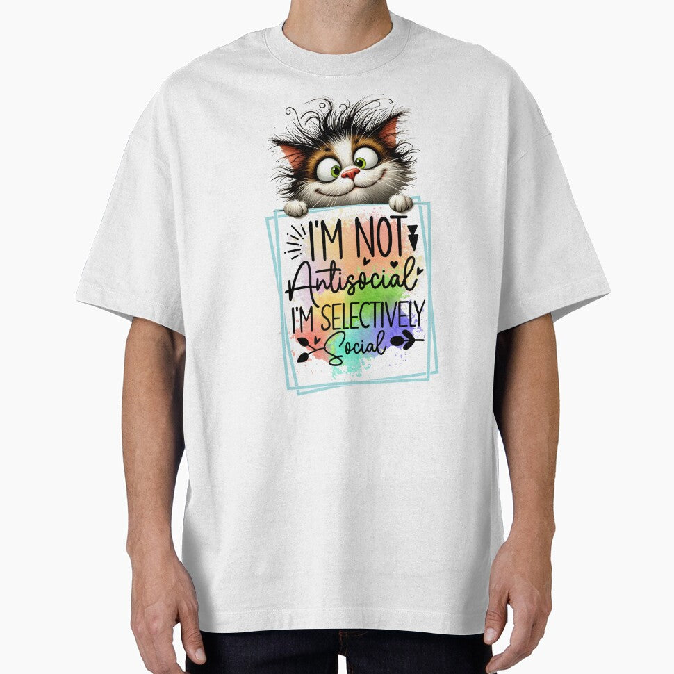 Selective Social Cat – Funny Introvert Mood by Szpaku desart