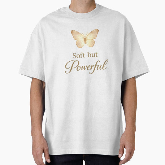 Soft but Powerful Butterfly Minimal Aesthetic Feminine Quote by DreamelleStudio