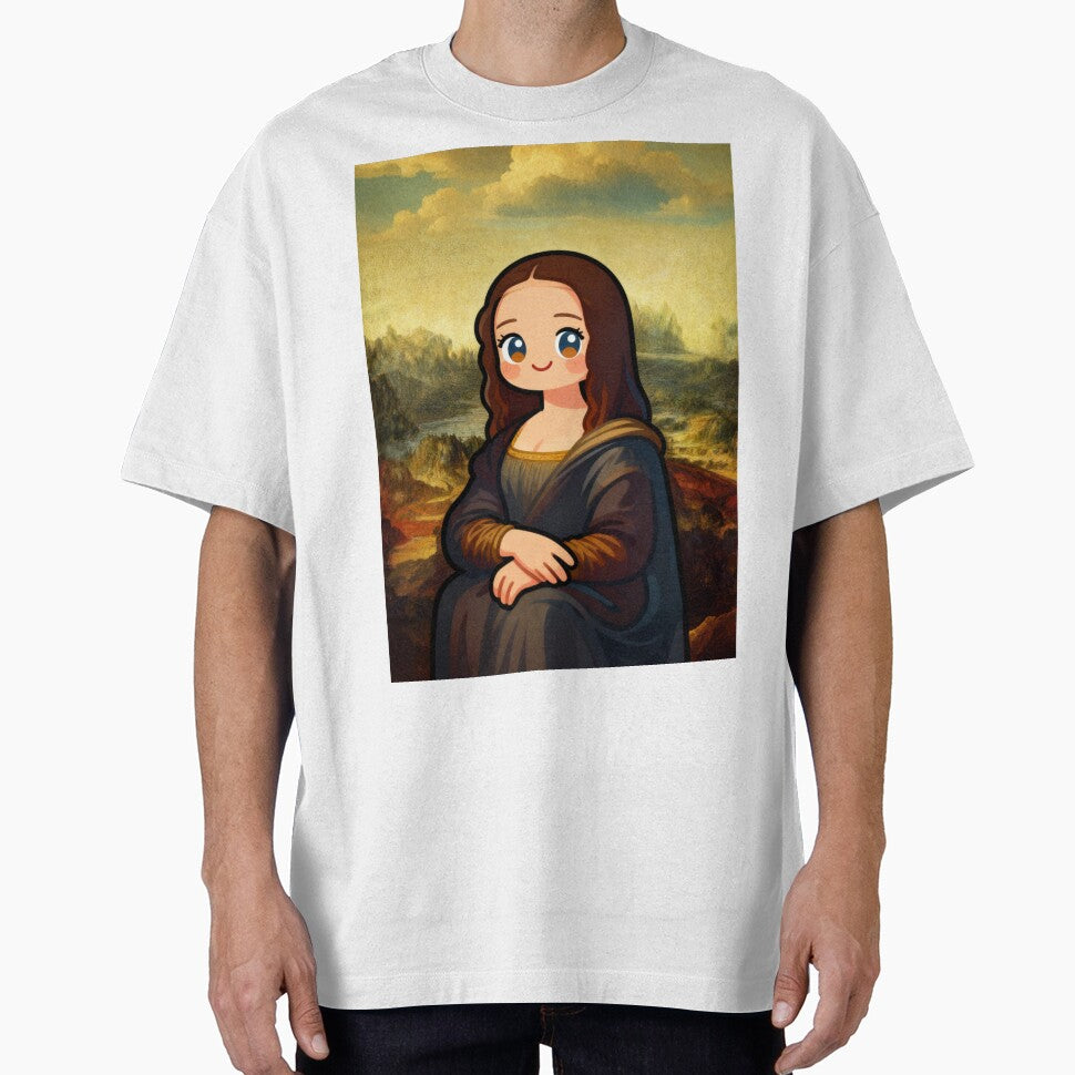 Cartoon Mona Lisa Digital Art Print - Cute Renaissance Revival for Modern Decor by Chibi Masterpieces
