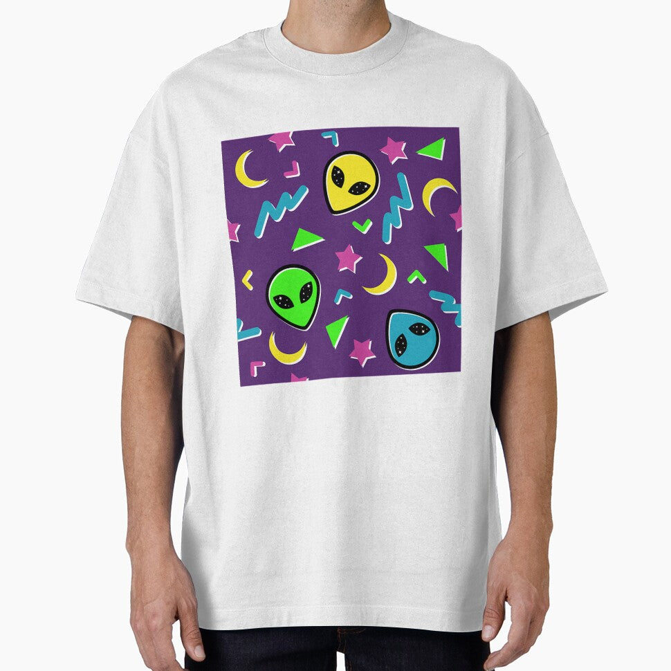 90S Geometric Alien - Purple And Neon by asherqg0guzman