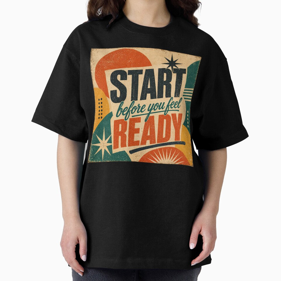 Wall Art - Postcard - Retro Momentum: Start Before You Feel Ready by ForeverPrintsOK