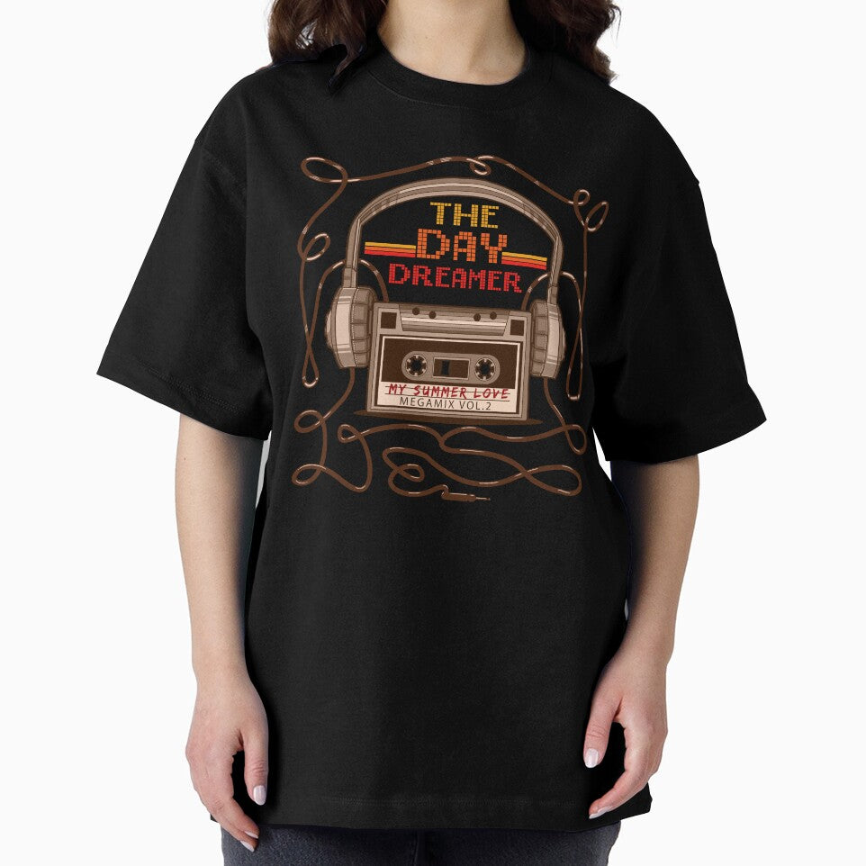 the day dreamer - retro boombox tape casette recorder and headphones illustration graphic art by hayrpictures