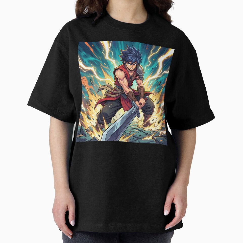 Epic Anime Warrior Sword Art – Dynamic Action Anime Poster by AbstractAuraArt