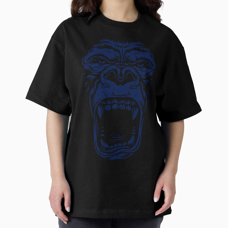 Face of gorilla on blue by PherppaXz