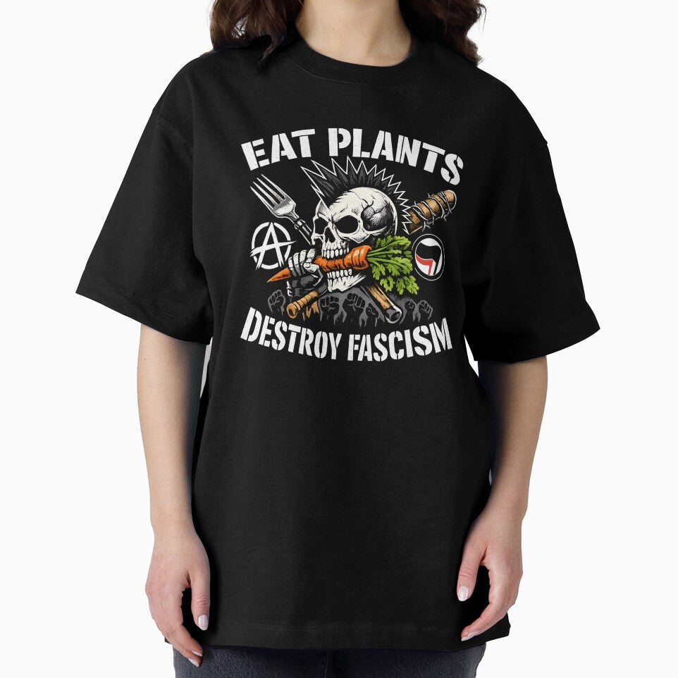 Eat Plants Destroy Fascism Vegan Punk by Cat-butt-shirts