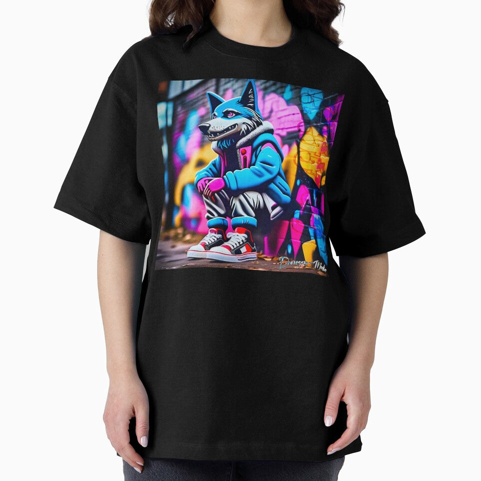 Urban graffiti street art Wolf by Drone-tees