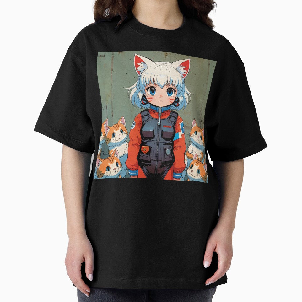 Kawaii girl with fat and tender kittens by MerlinWear