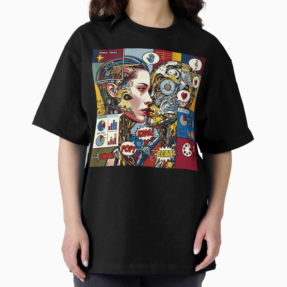 Pop art graphic woman portrait robot colorful festival by G-M-Designs