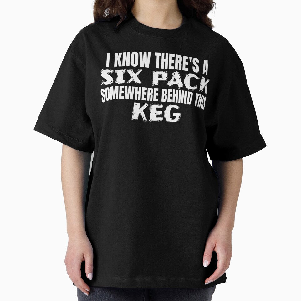 Funny Beer Six Pack Behind Keg Beer Themed T Shirt Merch by PRINTS2HOT