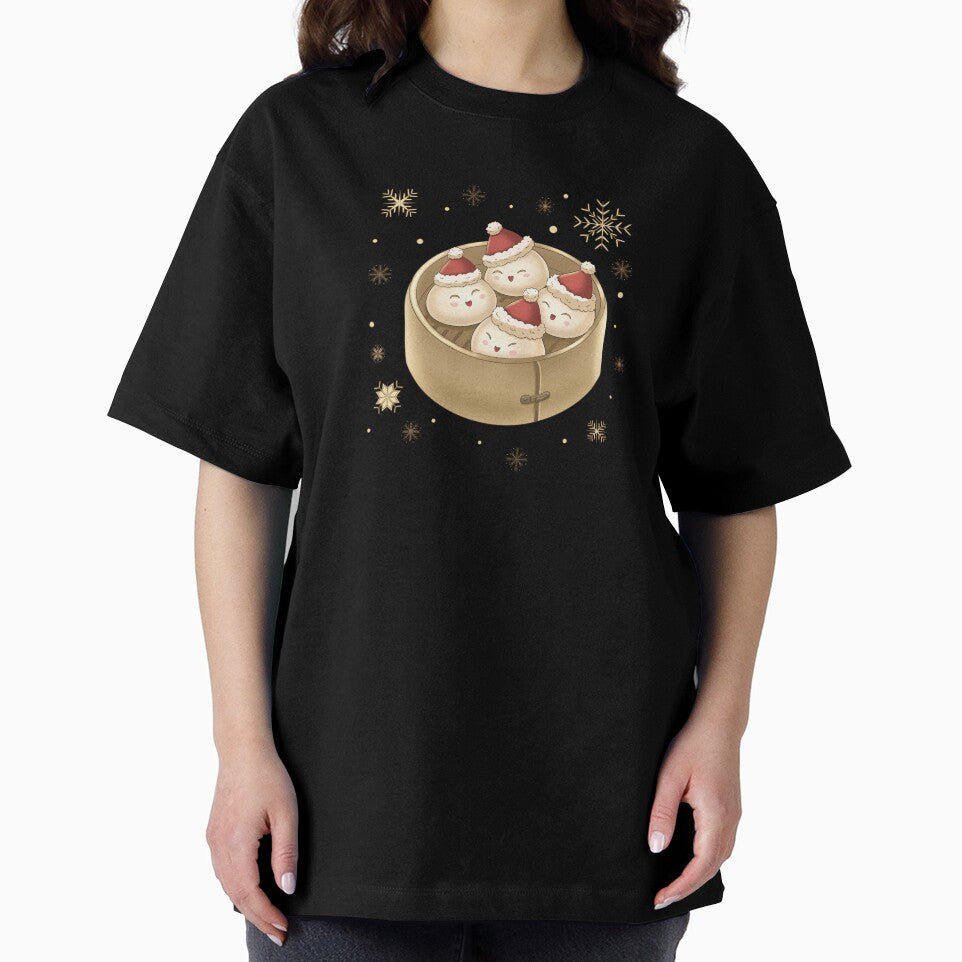 Cute Christmas Dumplings | Smiling Santa Hat Food Design by Xatutik.art