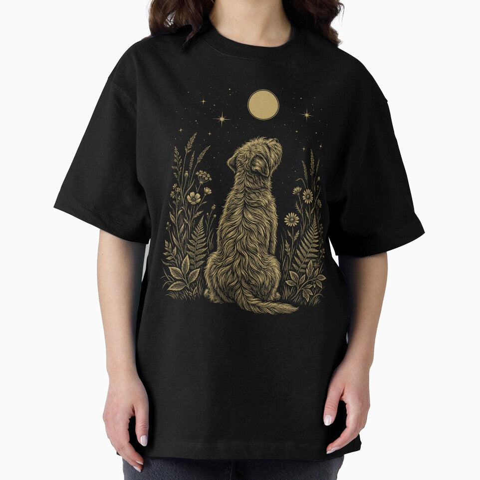 Soft Coated Wheaten Terrier Moon Night Flower Minimalist Boho Dog Lover by DoodleTortle