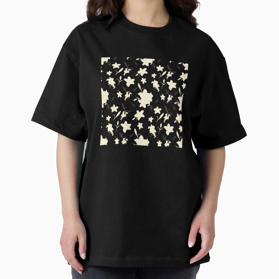 Bohemian Black and creamy Floral Line Art Pattern by Yana Mustafina | Boho Soulful Designs