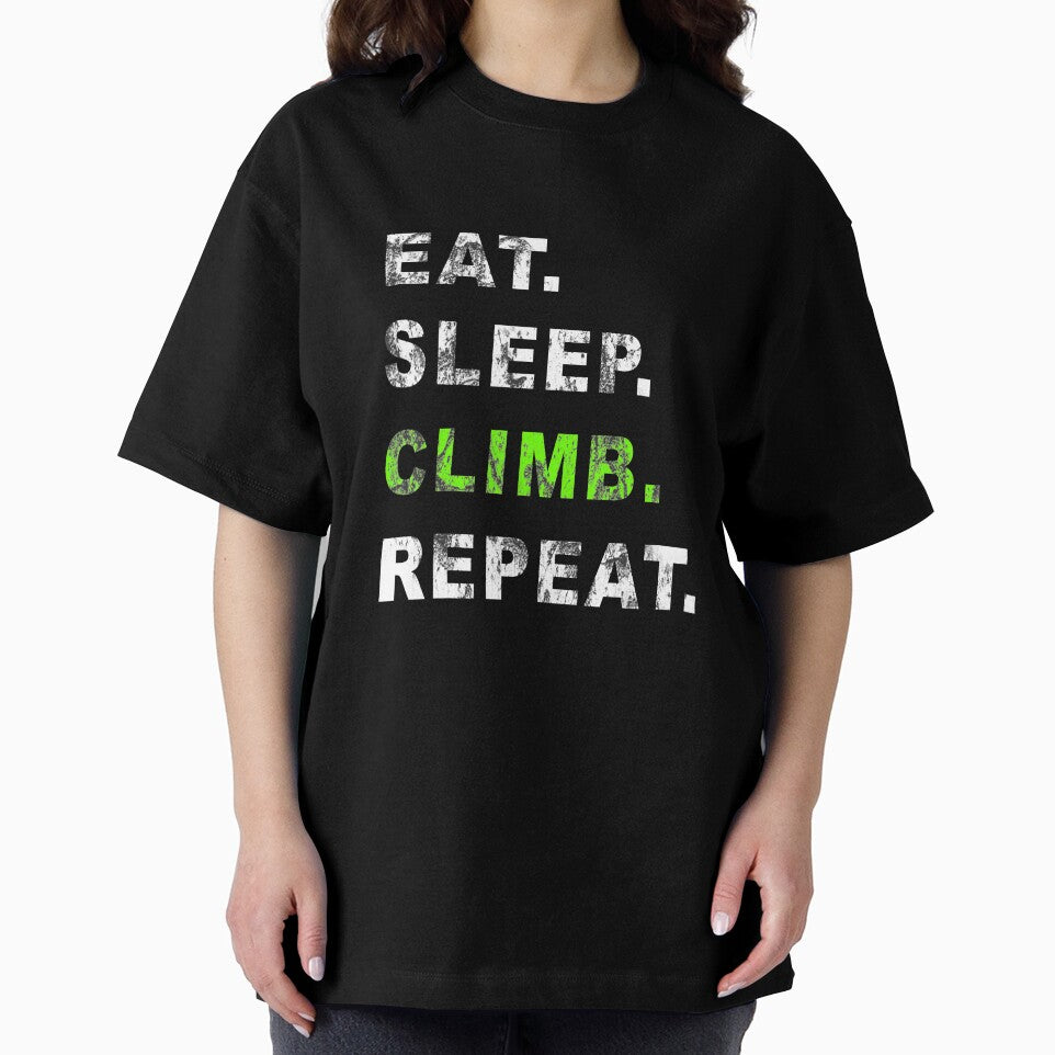 Eat Sleep Climb Repeat Humor Distressed Casual by Jutisi
