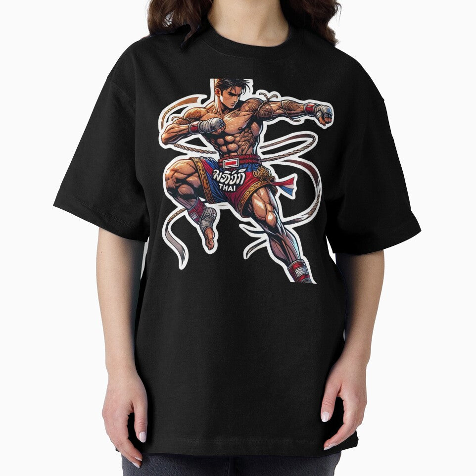 Muay Thai Warrior Fighter - Thai Boxing Fighter Anime Style Art by TopUpDesign