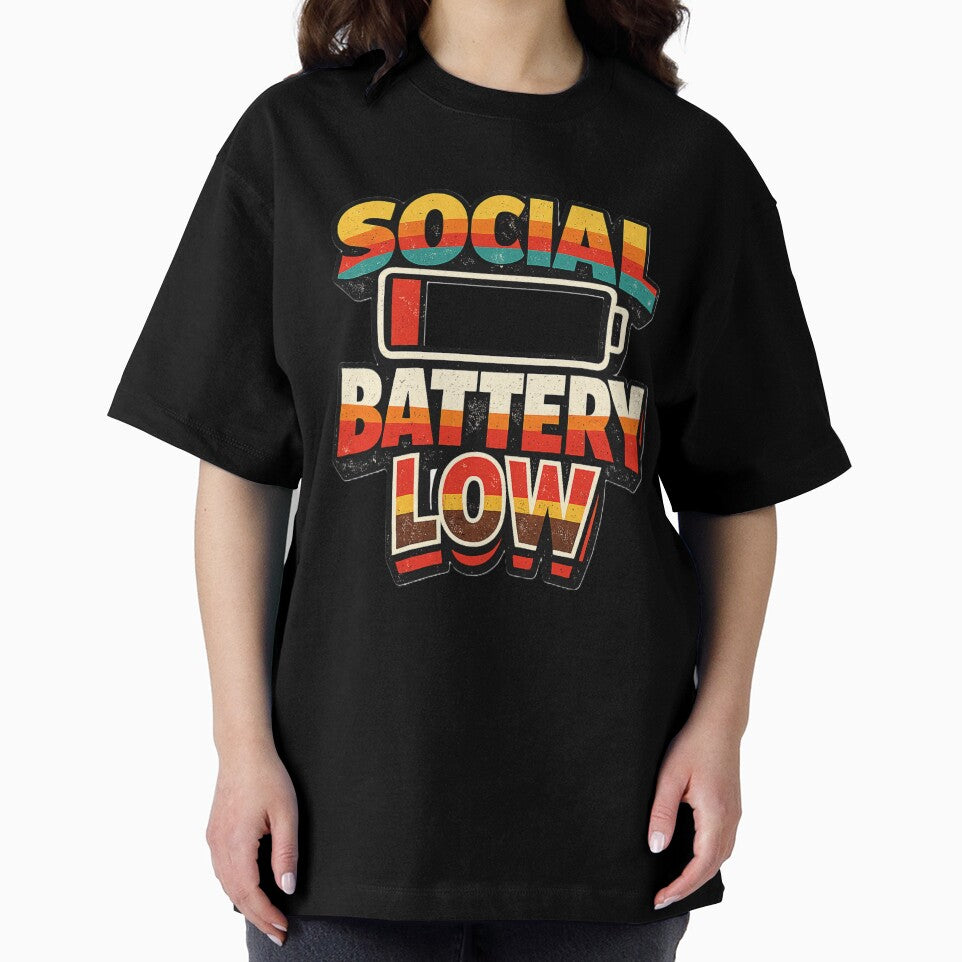 Social Battery Low Funny Introvert Humor Shirt by EventDrop