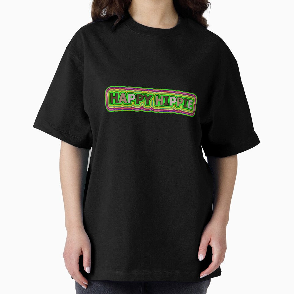 Happy Hippie Words Hippie Vibes Retro Lines 1 of 4 by Beachy