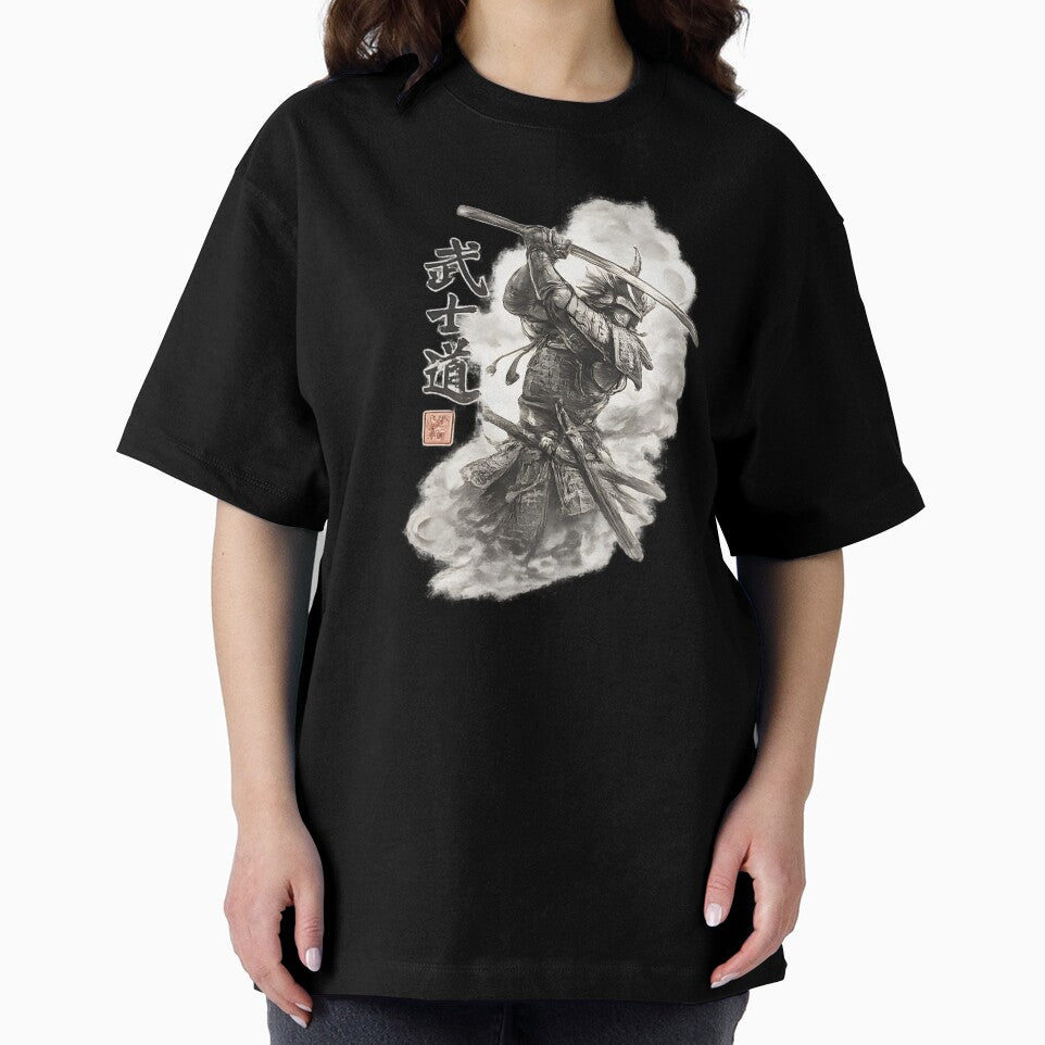 Japanese Samurai Streetwear Design | Urban Bushido Aesthetic Kanji Graphic Tee by Tidal Arts
