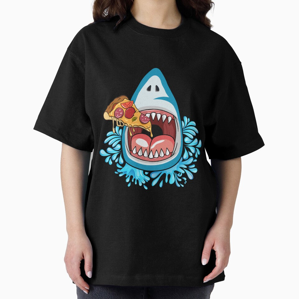 Whimsical Shark Eating Pizza by CreativeCranium