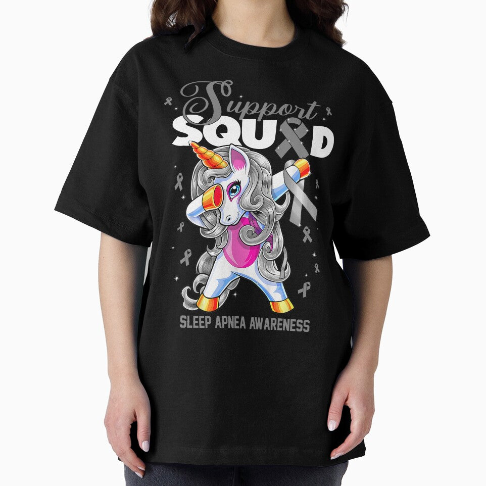 Cute Unicorn Support Squad Sleep Apnea Awareness Men Women Kid by tenjun16