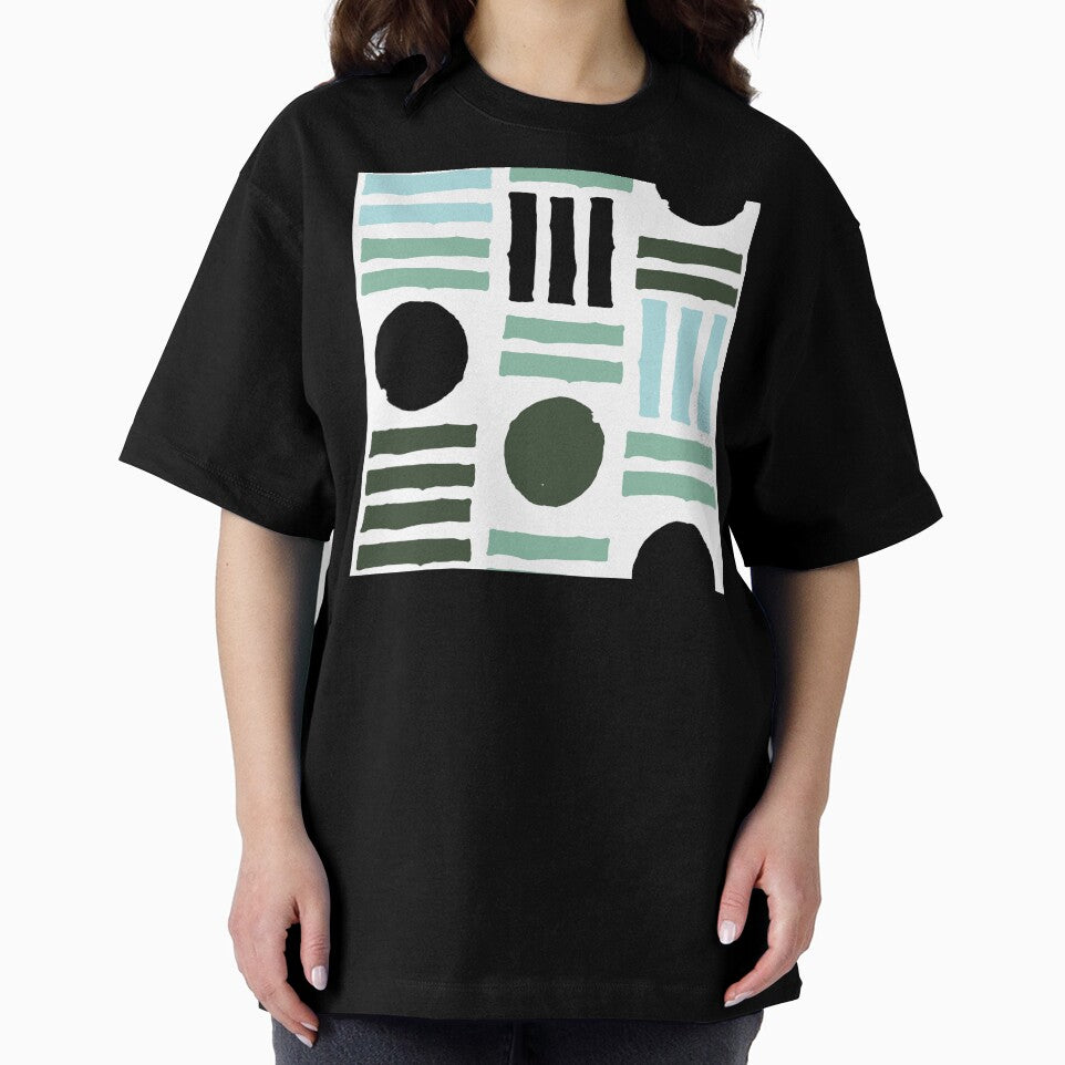 Mid-Century Modern Geometric in Black and Mint Green by DEC02