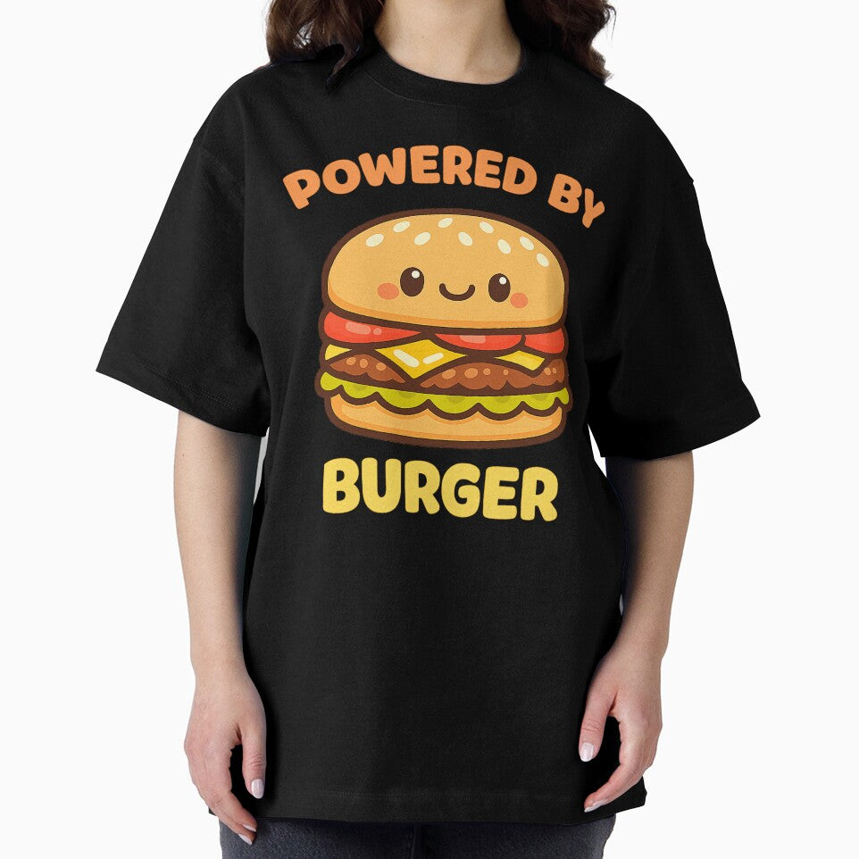 Powered By Burger Cute Kawaii Food Lover Design by ImagenFusionP