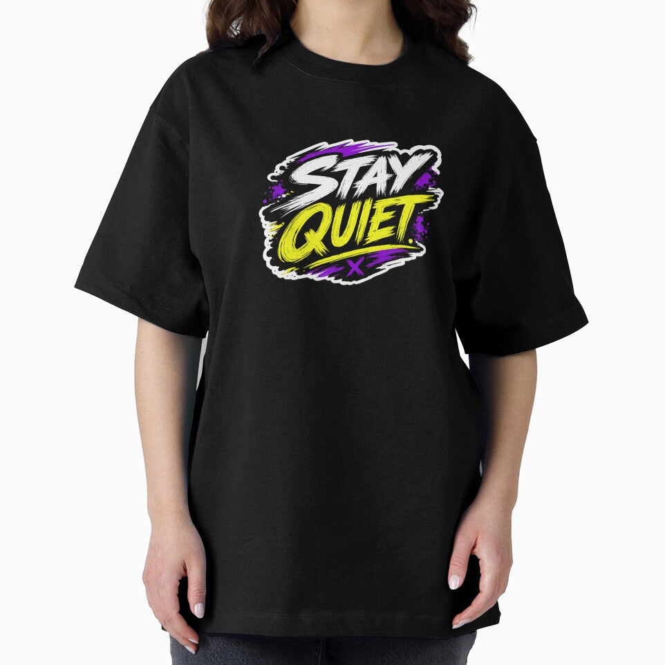 Stay Quiet Graffiti Urban Neon Style Art by AONLINE
