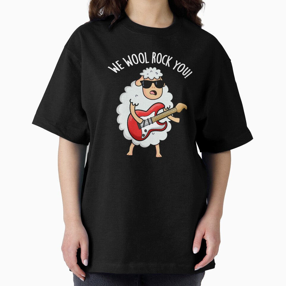 We Wool Rock You Funny Sheep Pun (Dark BG) by punnybone
