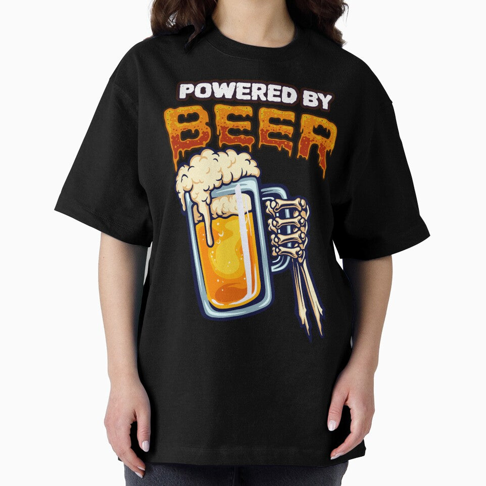 Powered by beer - Cheers Skeleton Hand by BeerTeesAndMore