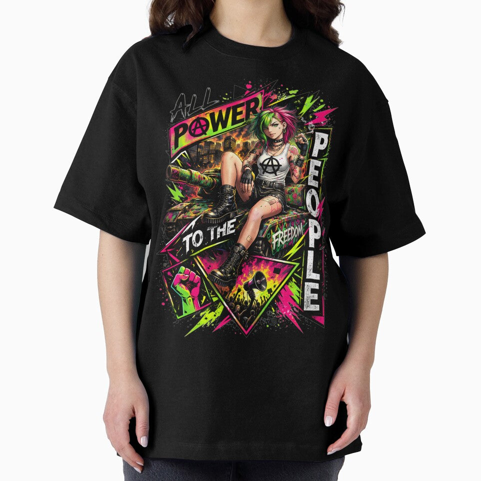 All Power To The People Anarchy Girl Pop Art by KLERIKSTORE