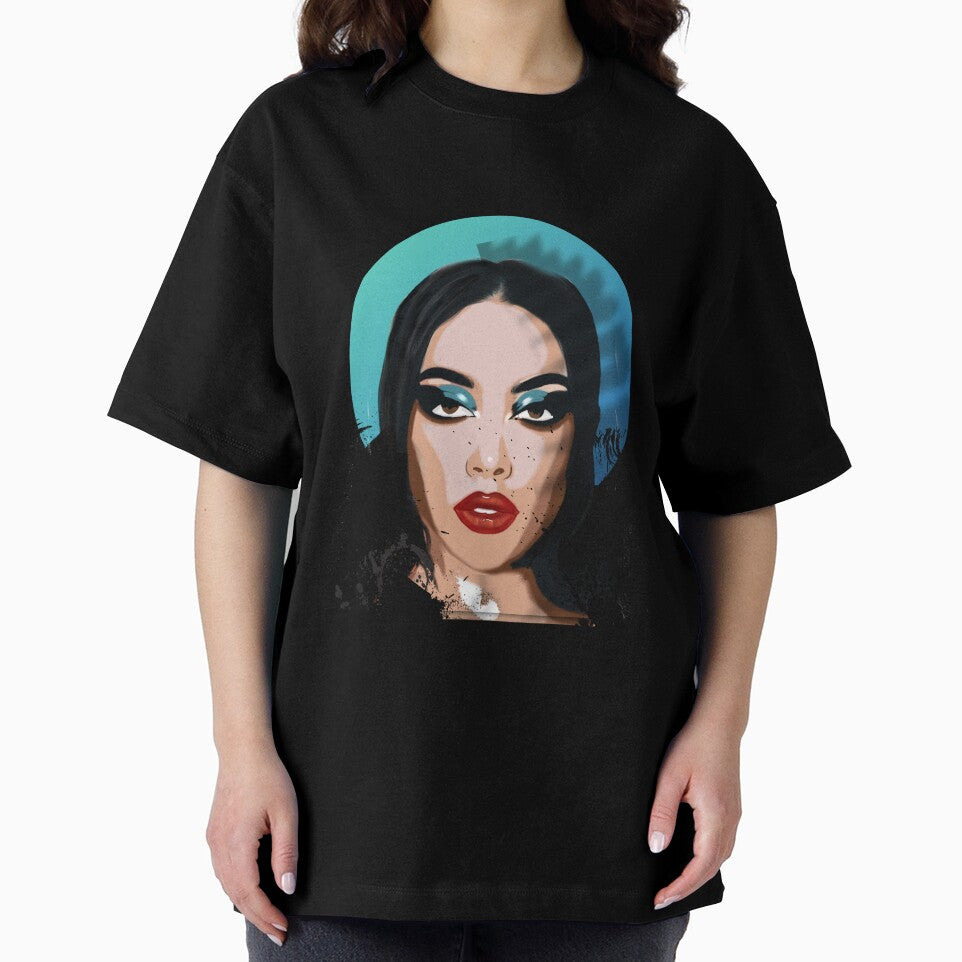 blue and black Original art / Pop Art portrait by Mused by Melancholy