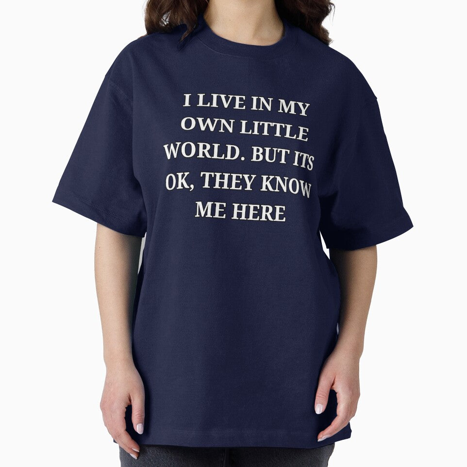 Minimalist I Live in My Own Little World Funny Sarcastic Quote by LuxeGraphix