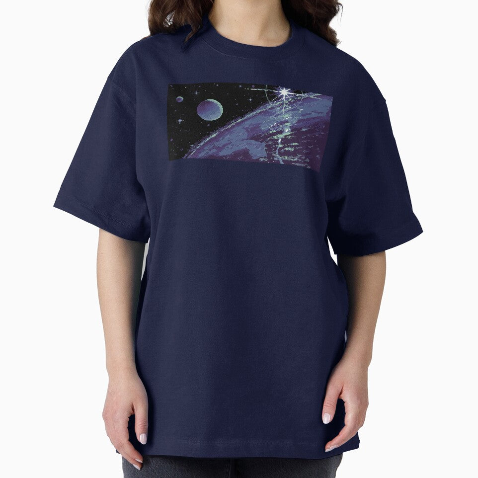 Retro Pixel Art Cosmic Horizon by OneToTee