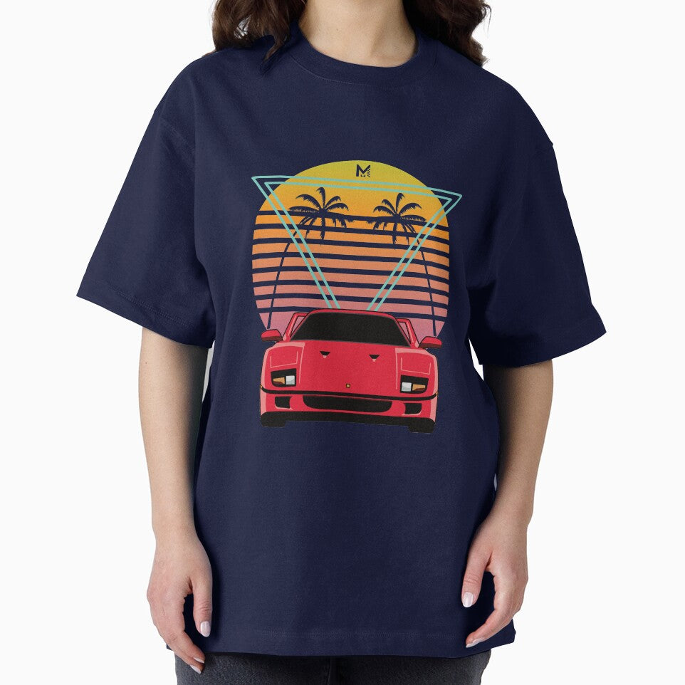 Ferrari F40 80s Retro Synthwave Outrun Style by Miles & Myles