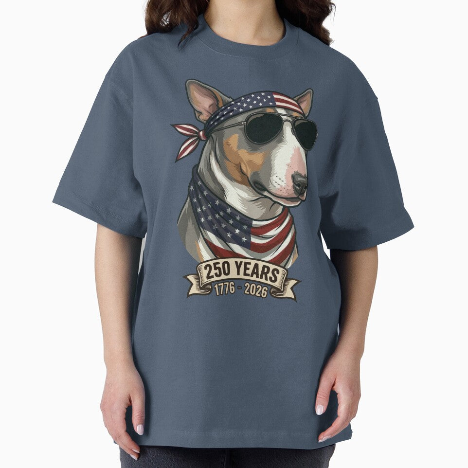 Bull Terrier American Flag 250 Years 1776-2026 by d247